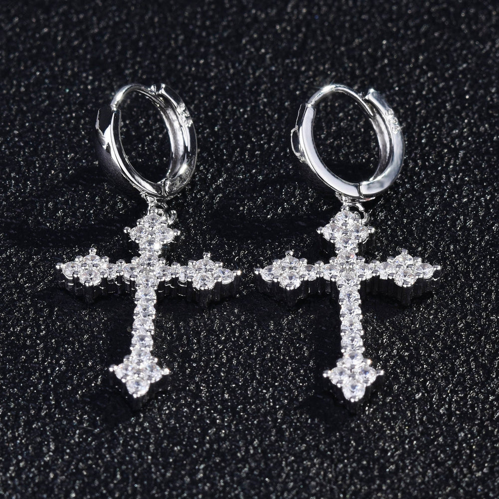 Dangling Cross Earrings for Men's | Cross Earrings – Salotto Rosso Store®